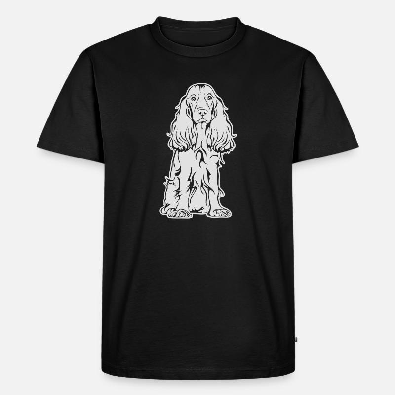 COCKER SPANIEL sitzend - Männer Premium Bio T-Shirt - Schwarz