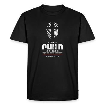 Child of God - John 1:12 - Men's Premium Organic T-Shirt - black - Front - Nico (187cm)