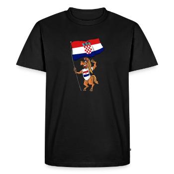 Cheval de fan croate - T-shirt Premium bio Homme - noir - Devant - Nico (187cm)