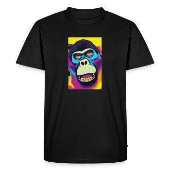 Gorilla écoute de la musique - T-shirt Premium bio Homme - noir - Devant - Nico (187cm)