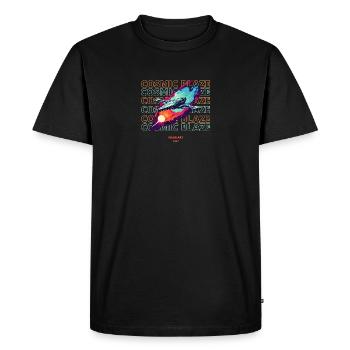 Cosmic Blaze - Men's Premium Organic T-Shirt - black - Front - Nico (187cm)