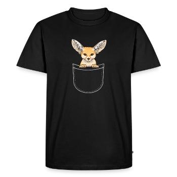 Fennek Renard Fennec Renard Renard du désert - T-shirt Premium bio Homme - noir - Devant - Nico (187cm)
