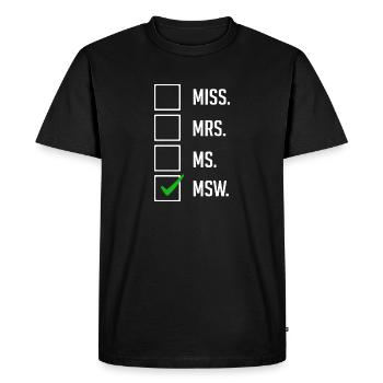 Master Of Social Work Social Work Studies - Men's Premium Organic T-Shirt - black - Front - Nico (187cm)