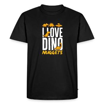 Dino Nuggets Dinosaure Croquettes de poulet - T-shirt Premium bio Homme - noir - Devant - Nico (187cm)
