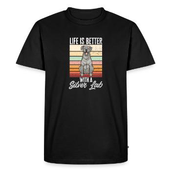 Silver Labrador Retriever Silver Lab - Men's Premium Organic T-Shirt - black - Front - Nico (187cm)