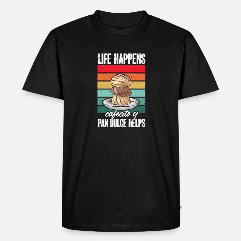 Concha Hispanic Mexikanisch Pan Dulce - Männer Premium Bio T-Shirt - Schwarz