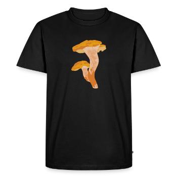 Les champignons chanterelles collectent un cadeau - T-shirt Premium bio Homme - noir - Devant - Nico (187cm)