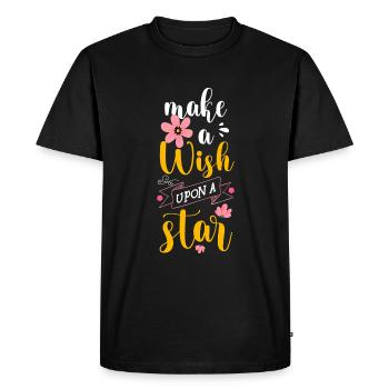 Star Wish - Men's Premium Organic T-Shirt - black - Front - Nico (187cm)