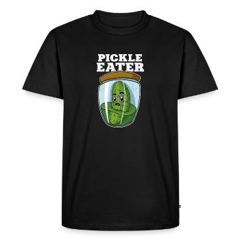 Pickles Cucumbers Fruit Vegan Food Saying - Men's Premium Organic T-Shirt - black - Front - Nico (187cm)