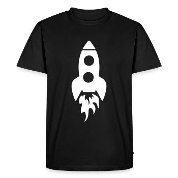 Symbole de fusée - T-shirt Premium bio Homme - noir - Devant - Nico (187cm)