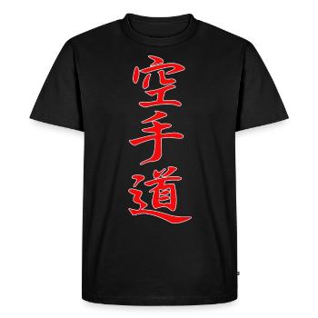 Karaté-do Kanji design en rouge - T-shirt Premium bio Homme - noir - Devant - Nico (187cm)