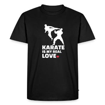 I love karate - Men's Premium Organic T-Shirt - black - Front - Nico (187cm)