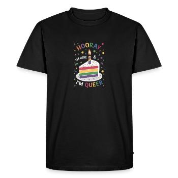 Birthgay Gay Pride Flag Mois de la fierté Egalité des droits - T-shirt Premium bio Homme - noir - Devant - Nico (187cm)