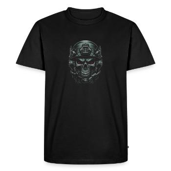 Crâne de commando - T-shirt Premium bio Homme - noir - Devant - Nico (187cm)