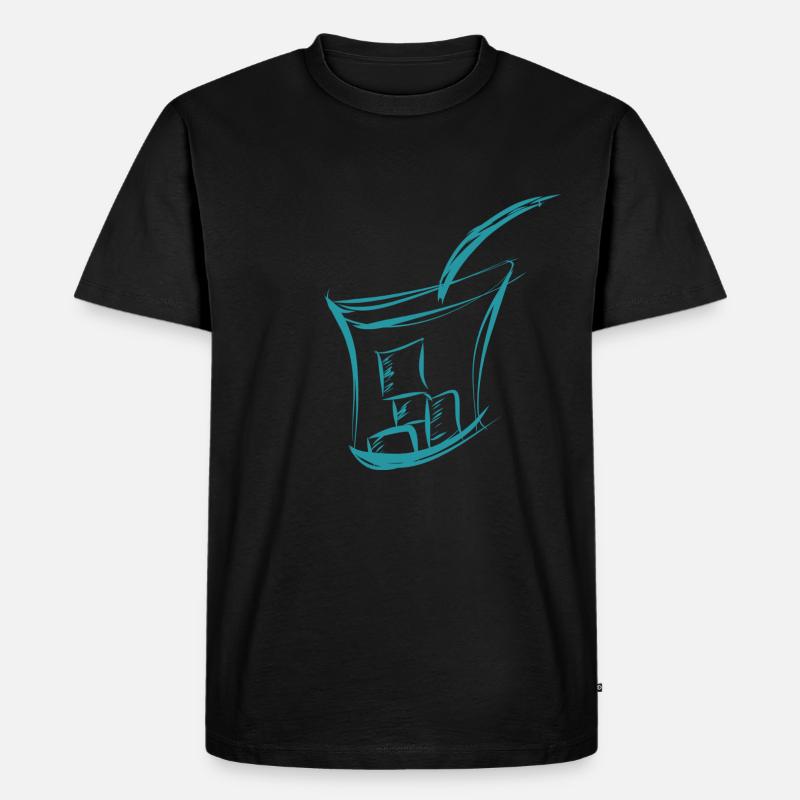 Drink Eiswuerfel Sommer - Männer Premium Bio T-Shirt - Schwarz