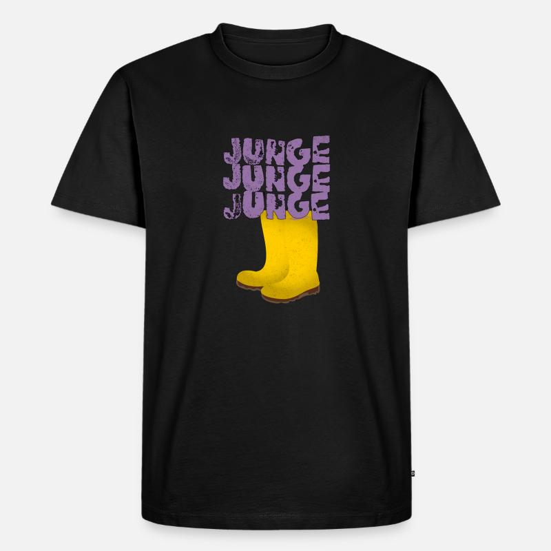 Junge Junge Junge - Männer Premium Bio T-Shirt - Schwarz