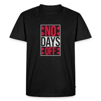 pas de jours de congé devis - T-shirt Premium bio Homme - noir - Devant - Nico (187cm)