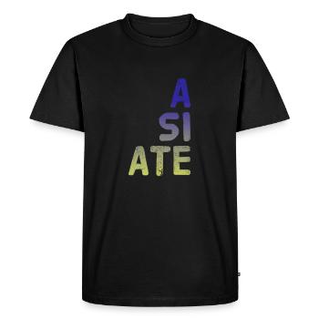 A SI ATE. Wonderful NEW Design by Maximum Design!! - Men's Premium Organic T-Shirt - black - Front - Nico (187cm)