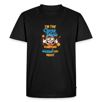 Je suis l’oncle fou contre lequel tout le monde vous a mis en garde - T-shirt Premium bio Homme - noir - Devant - Nico (187cm)