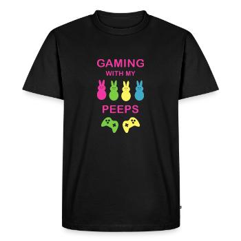 Gaming with my peeps funny gamer gift - T-shirt Premium bio Homme - noir - Devant - Nico (187cm)