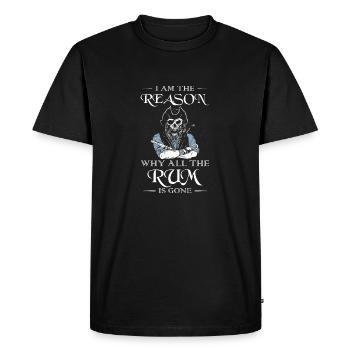 Je suis la raison pour laquelle tout le rhum est parti pirate - T-shirt Premium bio Homme - noir - Devant - Nico (187cm)