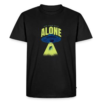 Alien - Ufo - We Are Not Alone - Men's Premium Organic T-Shirt - black - Front - Nico (187cm)