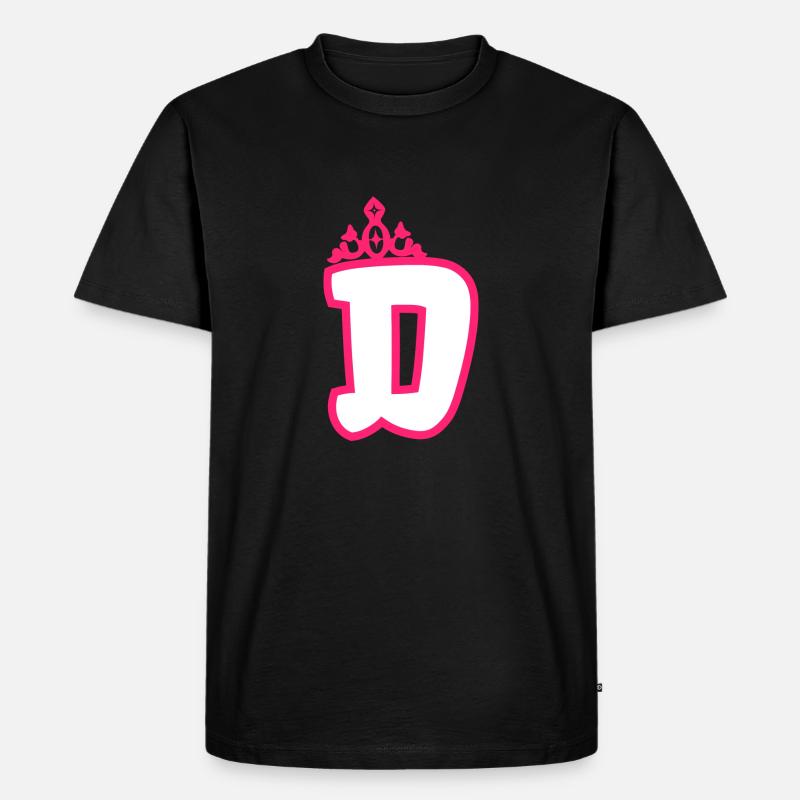 Monogrammierte Kleinkind Mädchen Krone - Männer Premium Bio T-Shirt - Schwarz