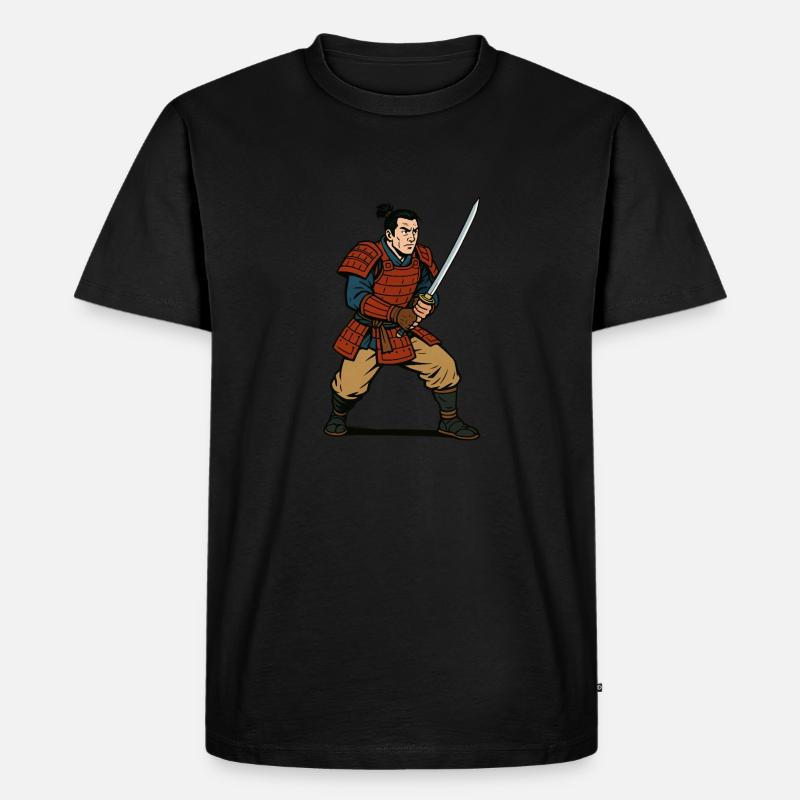 japan krieger samurai - Männer Premium Bio T-Shirt - Schwarz