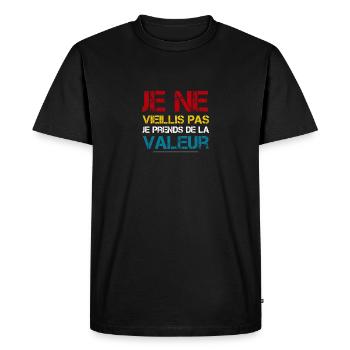 I'm not getting old, I'm increasing in value - Men's Premium Organic T-Shirt - black - Front - Nico (187cm)