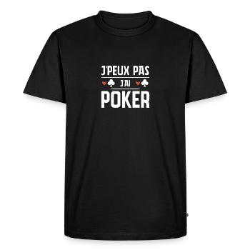 I can't I have poker card game humor - Men's Premium Organic T-Shirt - black - Front - Nico (187cm)