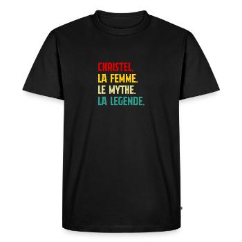 Christel la femme le mythe la légende Cadeau - T-shirt Premium bio Homme - noir - Devant - Nico (187cm)