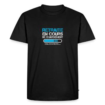 Retreat Humor Retreat Loading - Men's Premium Organic T-Shirt - black - Front - Nico (187cm)