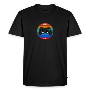 Vintage Retro Gaming Controller - Men's Premium Organic T-Shirt - black - Front - Nico (187cm)