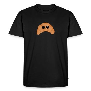 Doux croissant avec des yeux - T-shirt Premium bio Homme - noir - Devant - Nico (187cm)