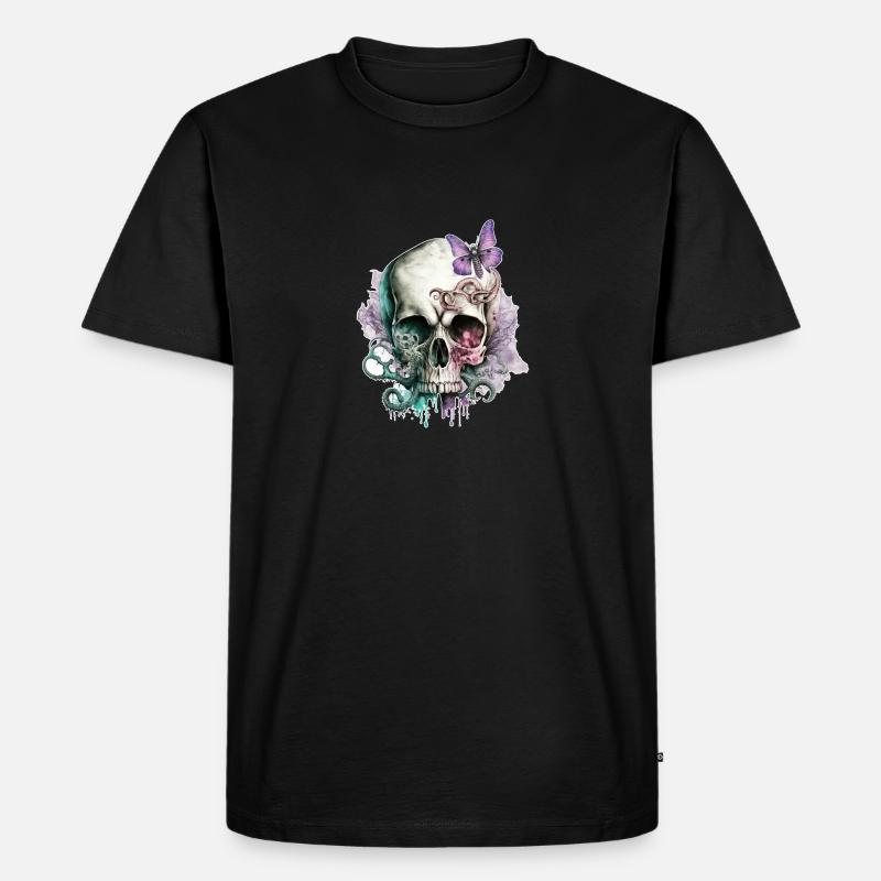 Schädel - Männer Premium Bio T-Shirt - Schwarz