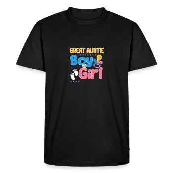 Rose ou bleu Grande tante t’aime meilleure tante - T-shirt Premium bio Homme - noir - Devant - Nico (187cm)
