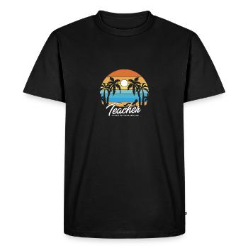 Teacher Summer Recharge Required Last Day Of - Men's Premium Organic T-Shirt - black - Front - Nico (187cm)