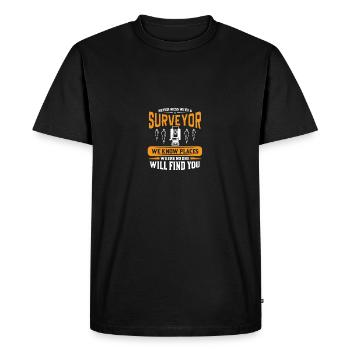 Never mess with a surveyor land surveying survey - Men's Premium Organic T-Shirt - black - Front - Nico (187cm)