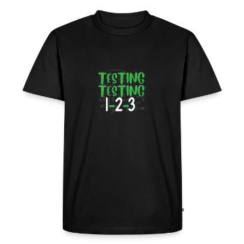 Drôle de jour d’examen Professeur d’examen École des élèves - T-shirt Premium bio Homme - noir - Devant - Nico (187cm)