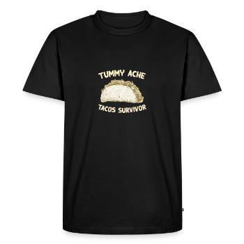 Mal de ventre Tacos Survivant Drôle de nourriture préférée - T-shirt Premium bio Homme - noir - Devant - Nico (187cm)