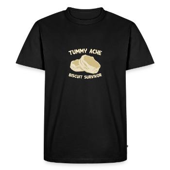 Mal de ventre Biscuit Survivant Drôle de nourriture préférée - T-shirt Premium bio Homme - noir - Devant - Nico (187cm)