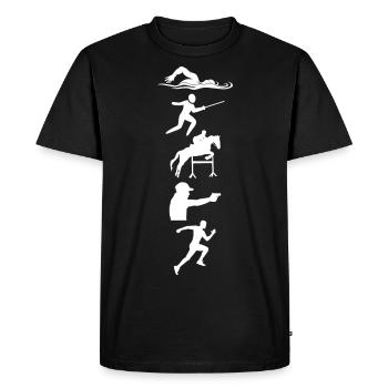 Pentathlon moderne - Escrime Natation Équitation - T-shirt Premium bio Homme - noir - Devant - Nico (187cm)