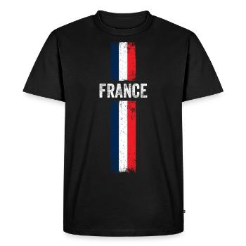 drapeau de la France - T-shirt Premium bio Homme - noir - Devant - Nico (187cm)