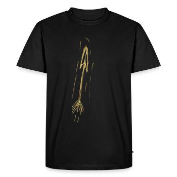 flèche pour le noir - T-shirt Premium bio Homme - noir - Devant - Nico (187cm)