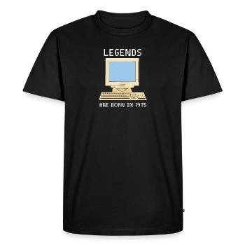 Legends are born in 1975 Funny Birthday. - Men's Premium Organic T-Shirt - black - Front - Nico (187cm)