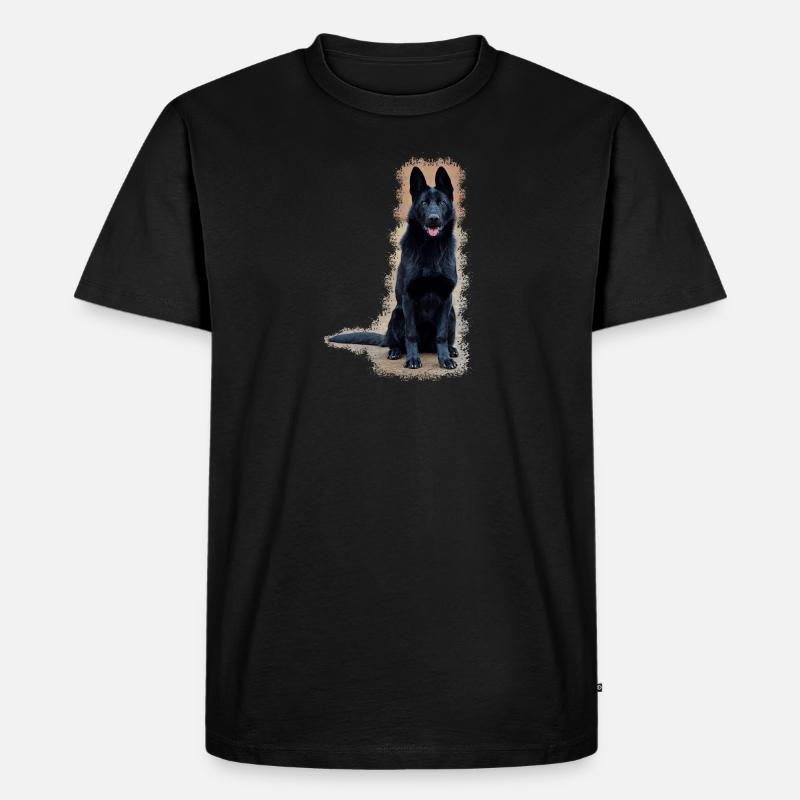 Schwarzer Schäferhund - Männer Premium Bio T-Shirt - Schwarz