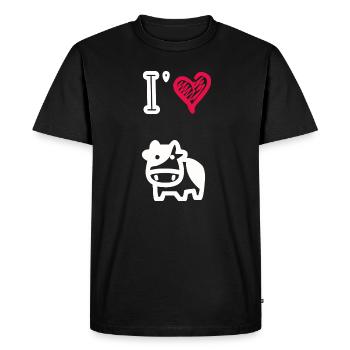 I love cows - Men's Premium Organic T-Shirt - black - Front - Nico (187cm)