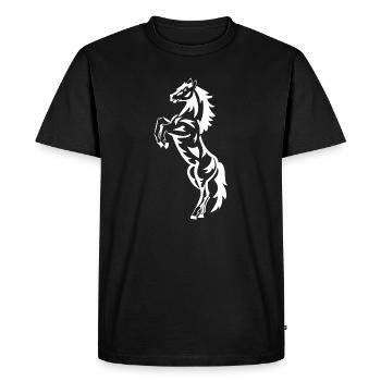 Cheval, équitation, cavalier, chevaux - T-shirt Premium bio Homme - noir - Devant - Nico (187cm)