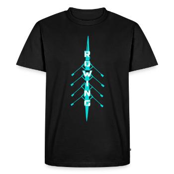 Rowing, rowing boat, sculling, rowing team - Men's Premium Organic T-Shirt - black - Front - Nico (187cm)