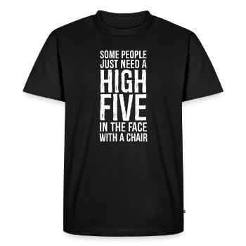 Certaines personnes ont besoin d’un high five sarcastique - T-shirt Premium bio Homme - noir - Devant - Nico (187cm)